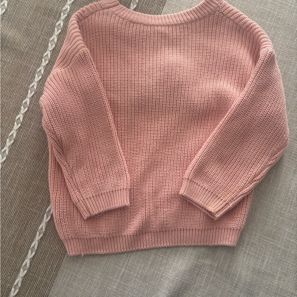 Pink Knit Sweater with Embroidered Name - Picture 2 of 3